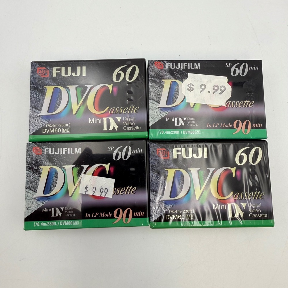 4 Pack Fujifilm Mini DV Digital Video Cassette DVM60 ME 60/90 Min Factory Sealed
